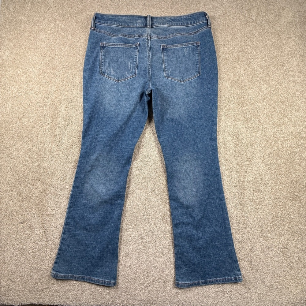 Sonoma Goods For Life Womens 14P Bootcut Jeans Medium Wash Distressed Blue Denim - Picture 7 of 10